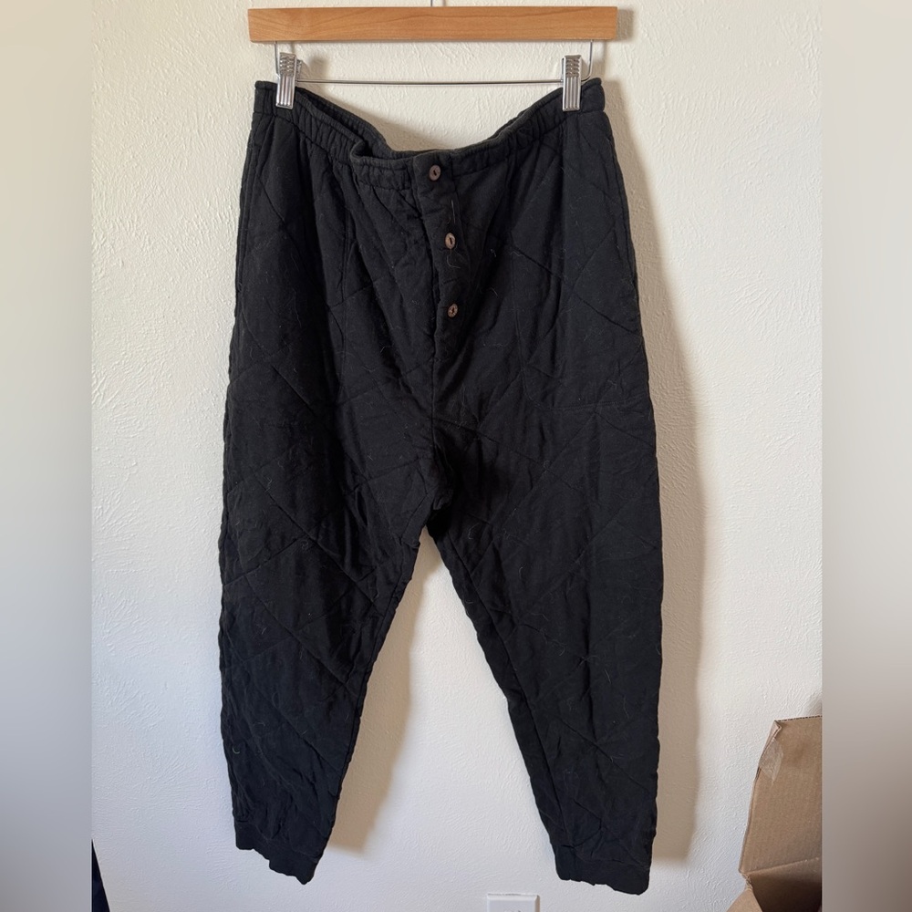 Free People Black Quilted Track Pants